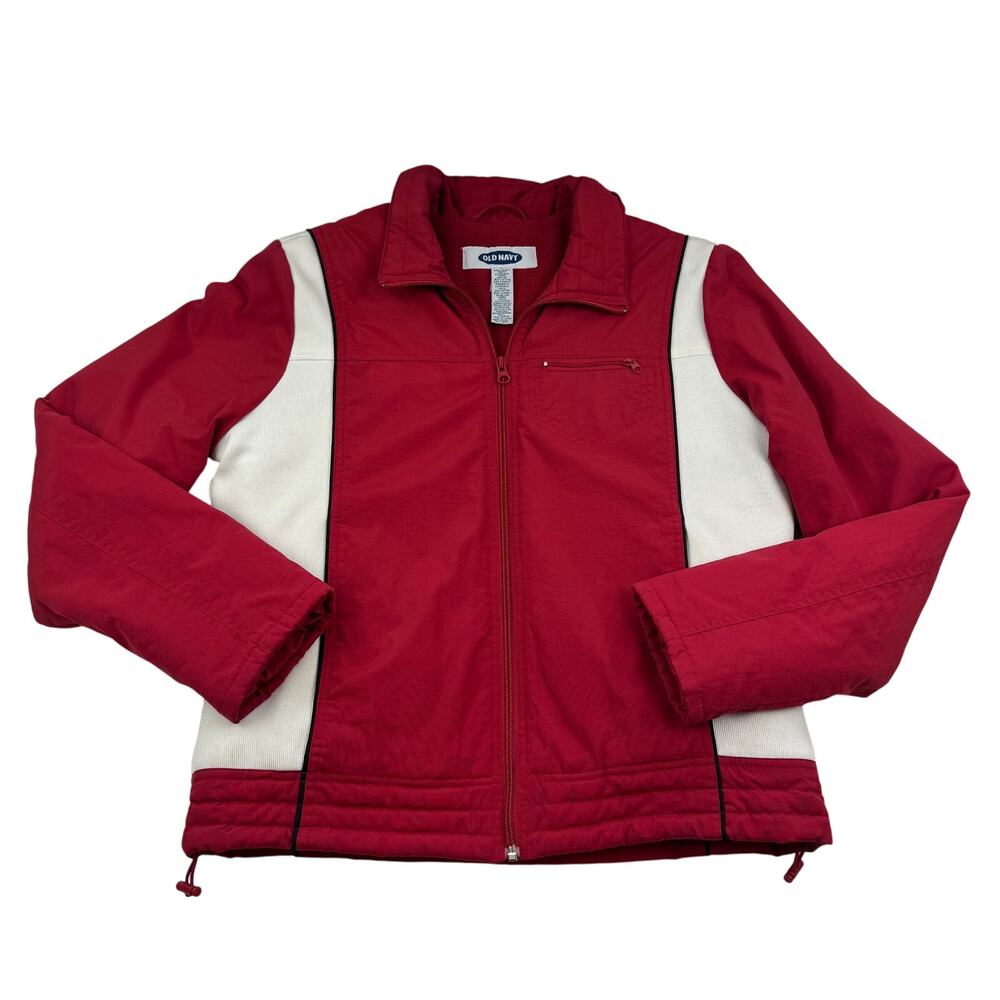 Old Navy Vintage Y2K Color Block Puffer Fleece Lined Racer Jacket Men's Size L